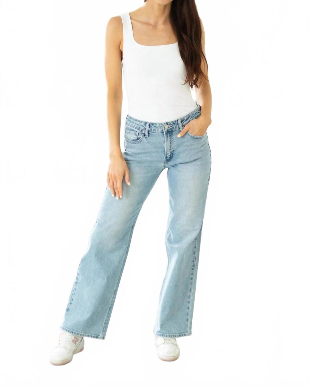NEW JUST BLACK DENIM the high rise full length straight jean in blue
